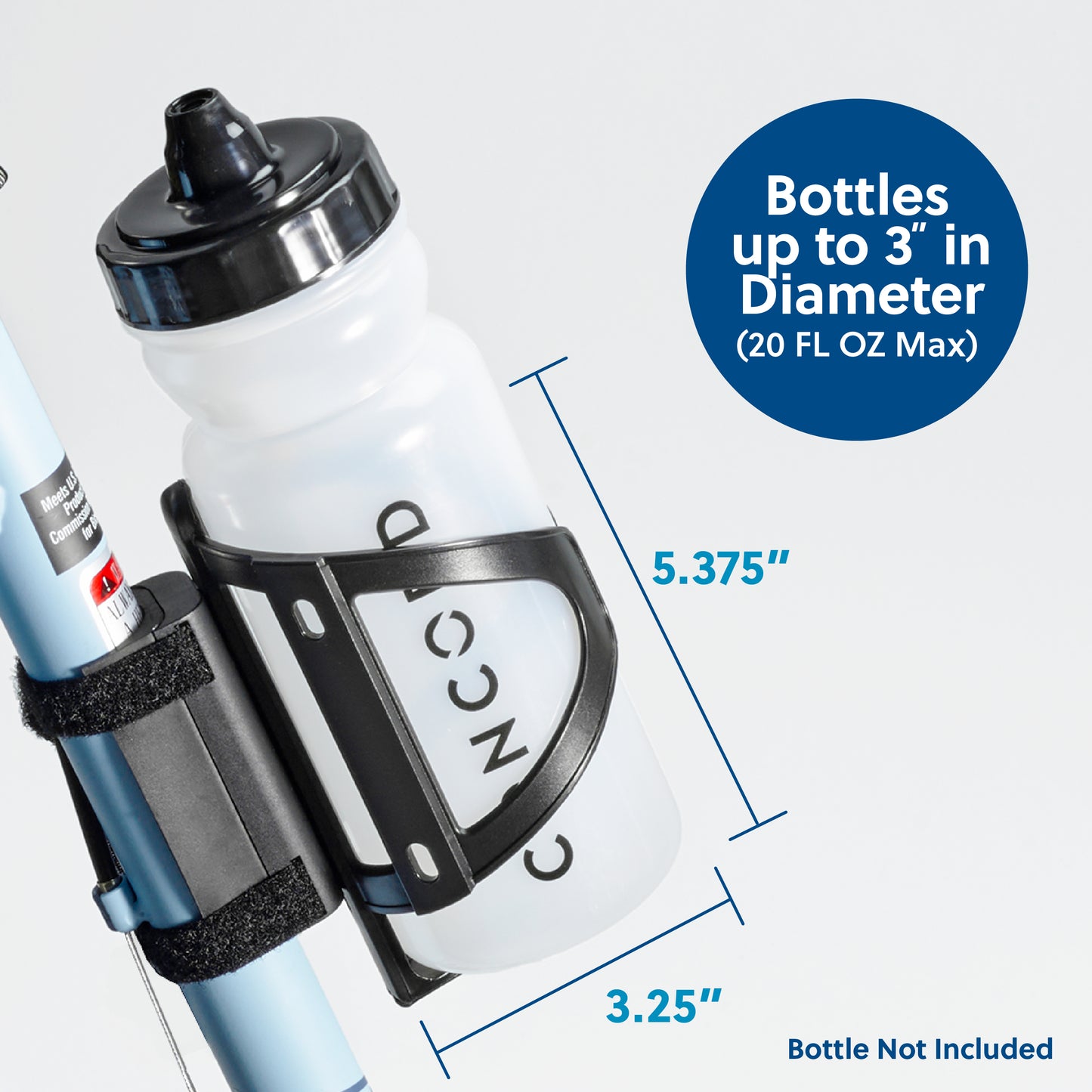 Concord Universal Multi-Position Bike Water Bottle Cage – Adjustable Left/Right/Center Mount, Fits Bottles Up to 3", Tool-Free Installation, Lightweight