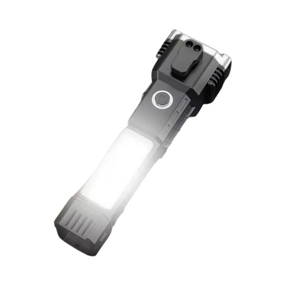 Car Safety Hammer - LED Flashlight with Seat Belt Cutter & Glass Breaker (Solar/USB)