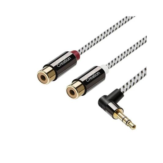 3.5mm to RCA Stereo Audio Cable - Gold-Plated Y Adapter, 3ft/0.92M (Compatible with Multiple Devices)