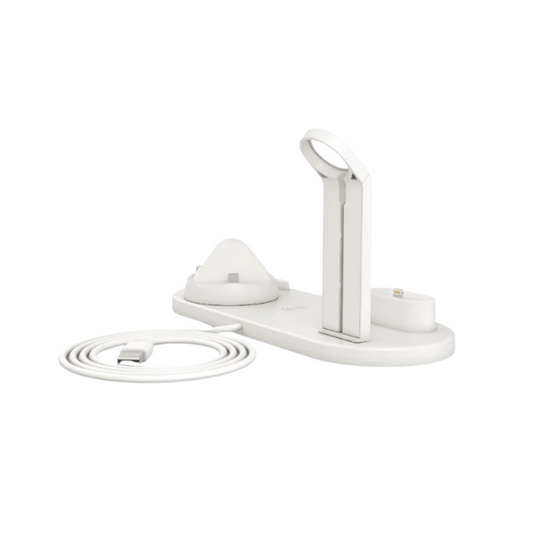 3-in-1 Wireless Charging Station - Multi-Device Desktop Dock with USB Ports