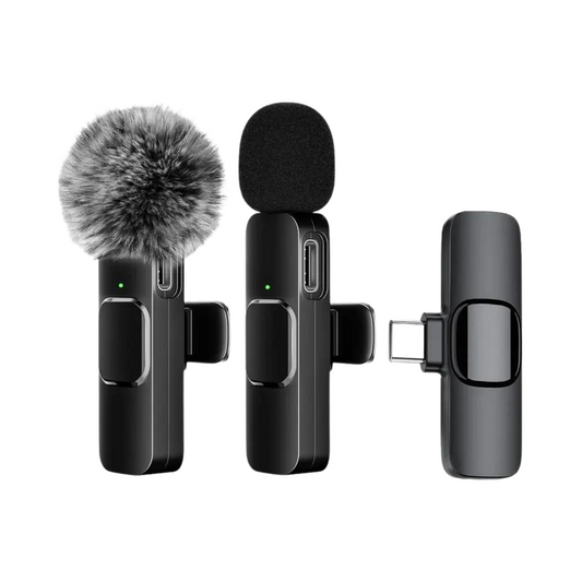 Professional Wireless Lavalier Microphone - Rechargeable Omnidirectional Condenser Mic