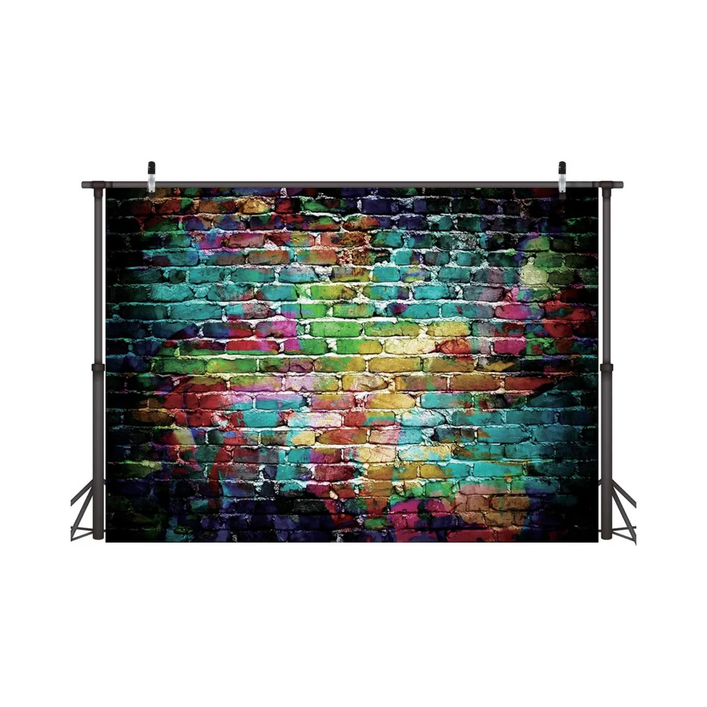 7x5ft Graffiti Brick Wall Photography Backdrop - Colorful Event Photo Prop