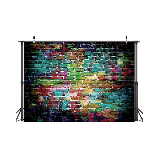 7x5ft Graffiti Brick Wall Photography Backdrop - Colorful Event Photo Prop