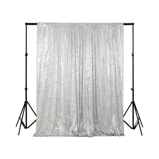 Silver Sequin Backdrop - 8x10 Ft Glitter Photography Background