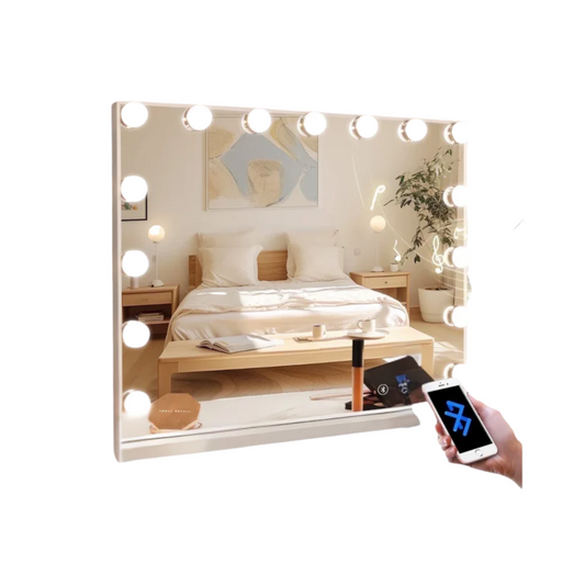 23x18 Inch Bluetooth Vanity Mirror with Lights - Tabletop & Wall Mount