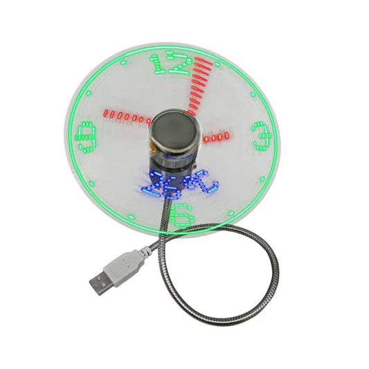 USB Desktop RGB Fan with LED Clock - Portable Mini Cooler & Temperature Display