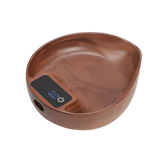 Electronic Walnut Coffee Scale - Precision Weighing with Leaf Design