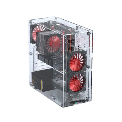 Caja de ordenador ATX transparente de acrílico DIY - Chasis vertical de escritorio para MATX/ITX