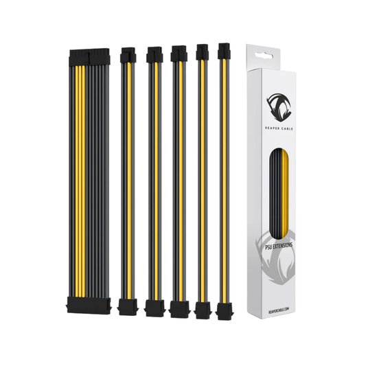 Sleeved PSU Extension Cable Set - 30cm Power Supply Extensions with Cable Combs