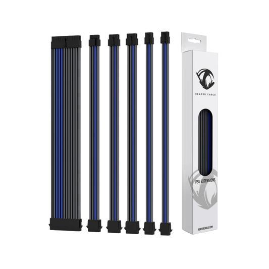 Sleeved PSU Extension Cable Set - 30cm Power Supply Extensions with Cable Combs
