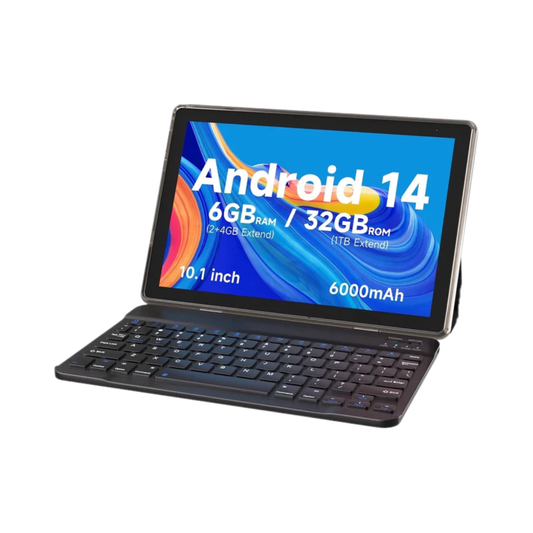 10" Android Tablet - 2-in-1 with Keyboard, Mouse, Case & Stylus, 32GB Storage