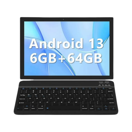 10.1" 2-in-1 Android Tablet - 6GB RAM, 64GB Storage with Keyboard Case