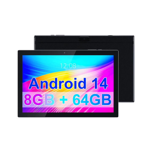 10" Android Tablet - 64GB Storage, Dual Camera, 6000mAh Battery, Android 14