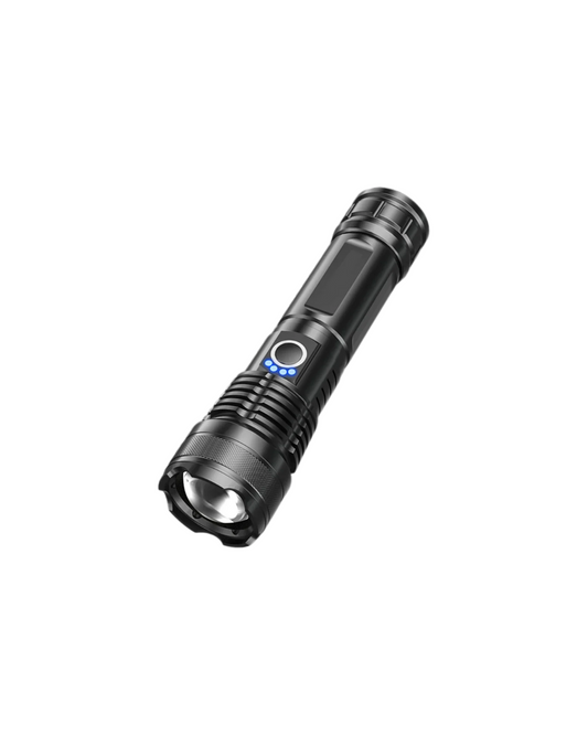 Linterna táctica LED de 800 W - Linterna recargable de 10000000 LM con pantalla inteligente