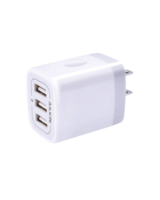 3-Port USB Wall Charger - 3.1A Multi-Device Charging Station for iPhone & Samsung
