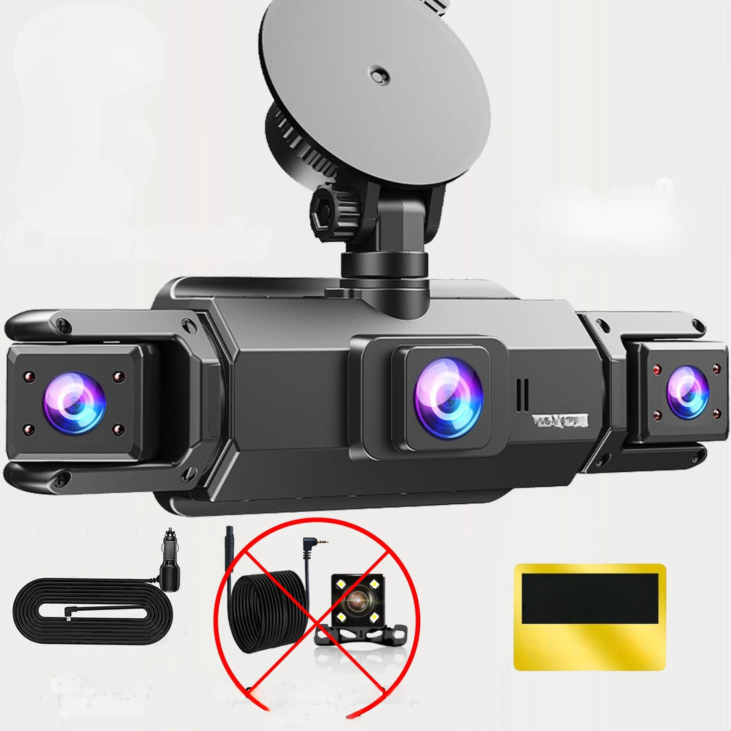 4-Channel 360° Dash Cam Car DVR – Front/Rear/Left/Right Recording, 24H Parking Monitor, G-Sensor, Loop Recording, Up to 128GB