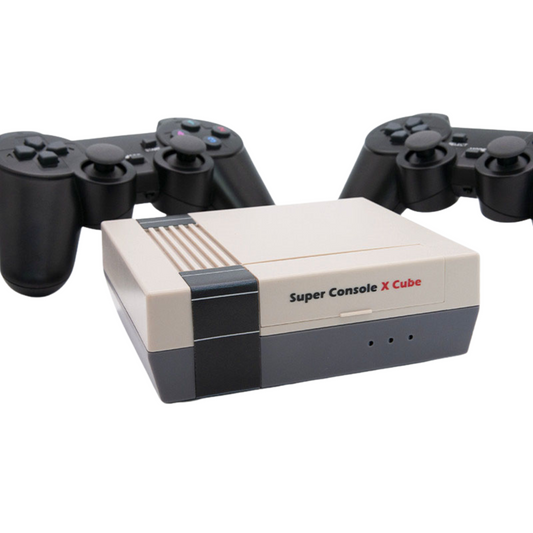 Retro Gaming Console - Classic Red & White Mini Console with Built-in Games