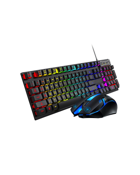 RGB Backlit Keyboard & Mouse Combo - Wired Set for PC/Laptop