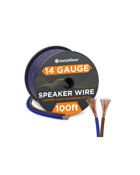 14 AWG Speaker Wire Cable - 100 Ft True Spec for Car Audio & Home Theater