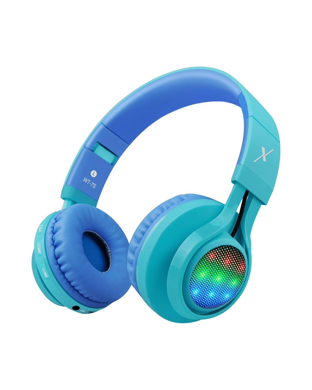 WT-7S Kids Bluetooth Headphones - LED Light-Up Wireless with Mic & Volume Control