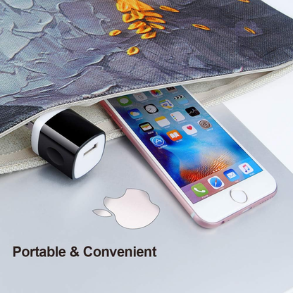 UorMe USB Wall Charger 6-Pack – 5V/1A Single Port, Compact Cube, 100–240V Global Voltage, CE/FCC/RoHS/UL Certified, Multi-Device Compatible