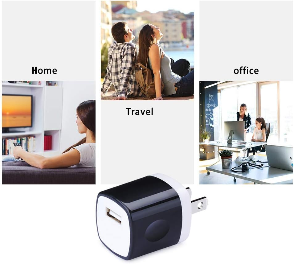 UorMe USB Wall Charger 6-Pack – 5V/1A Single Port, Compact Cube, 100–240V Global Voltage, CE/FCC/RoHS/UL Certified, Multi-Device Compatible