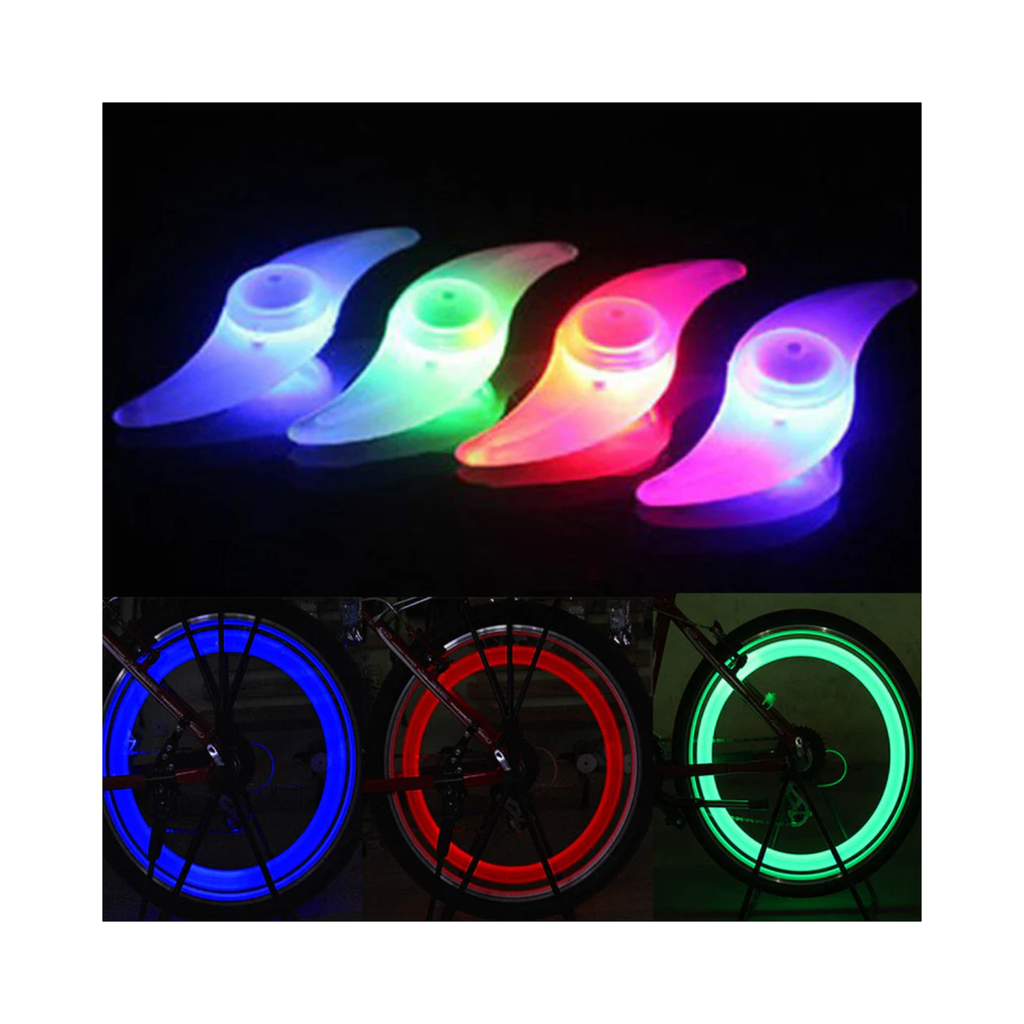 Waterproof LED Bike Spoke Lights - 3 Modes, Shockproof, Quick Install