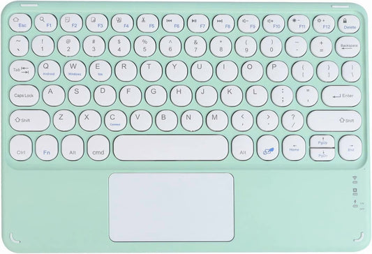 Wireless Bluetooth Keyboard with Touchpad for Ipad, Portable Mini Small Universal Rechargeable 10 Inch Ultra-Slim Wireless Keyboard for Tablet Smartphone PC Computer Laptop Windows Android Ios