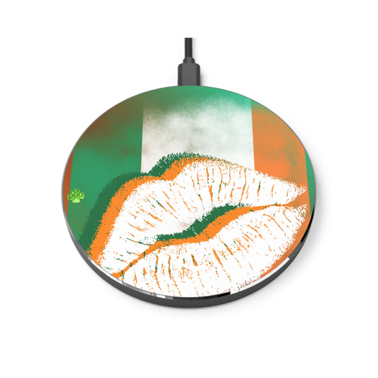 Wireless Charger – Irish Lip Print St. Patrick’s Day Design