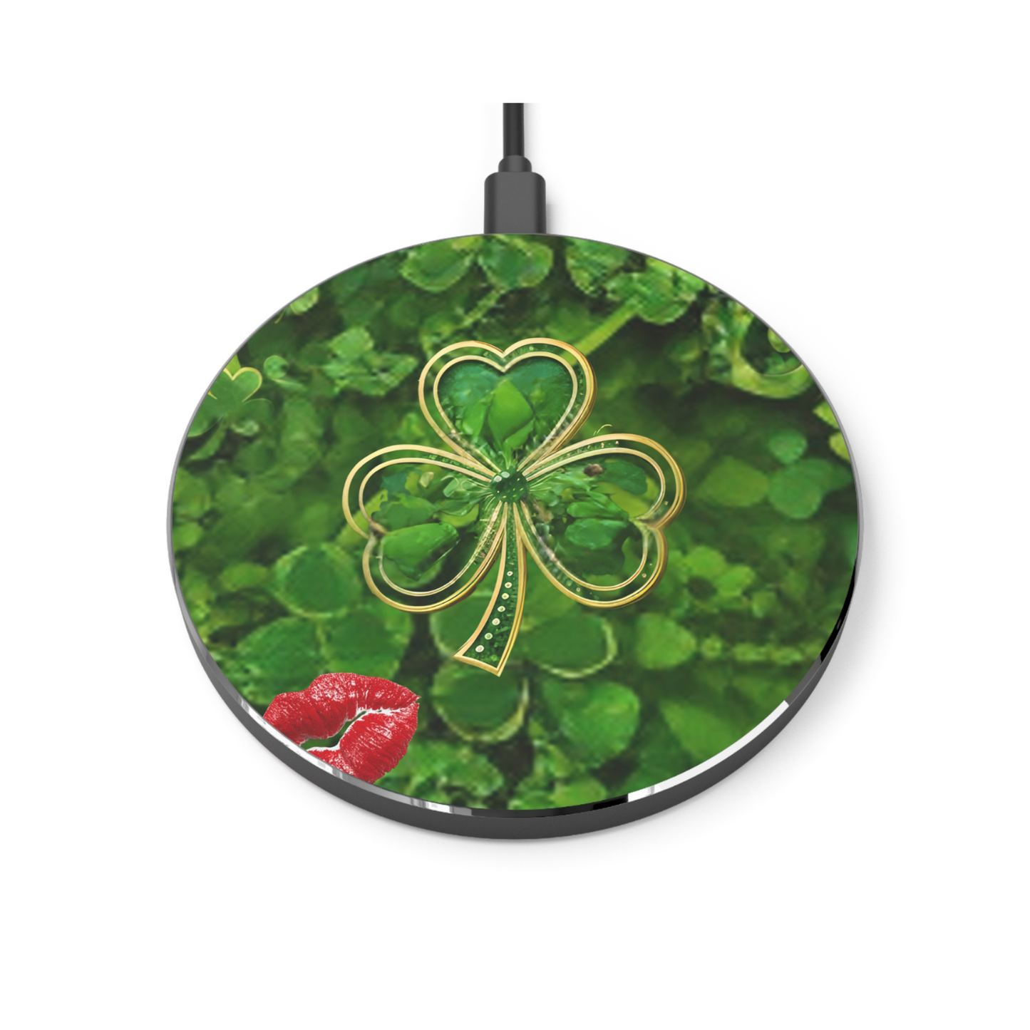Wireless Charger – Lucky Clover Shamrock Kiss