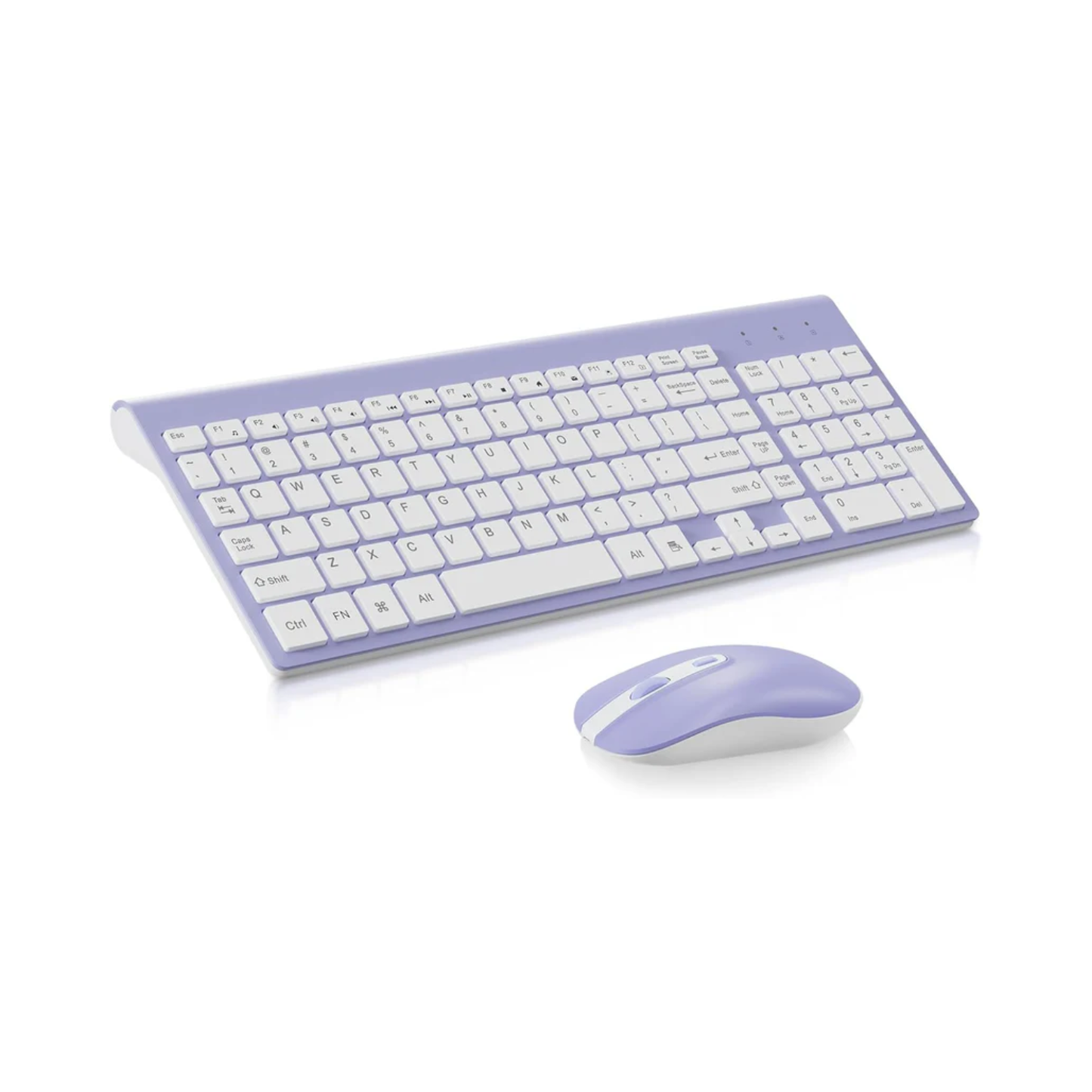 Wireless Keyboard & Mouse Combo – 2.4GHz Ultra-Thin Full-Size Set, Quiet Keys, 1600 DPI Adjustable Mouse, One USB Receiver