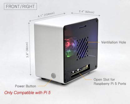 Electrocookie Raspberry Pi 5 Case, Aluminum Mini Tower Case with Cooling Fan