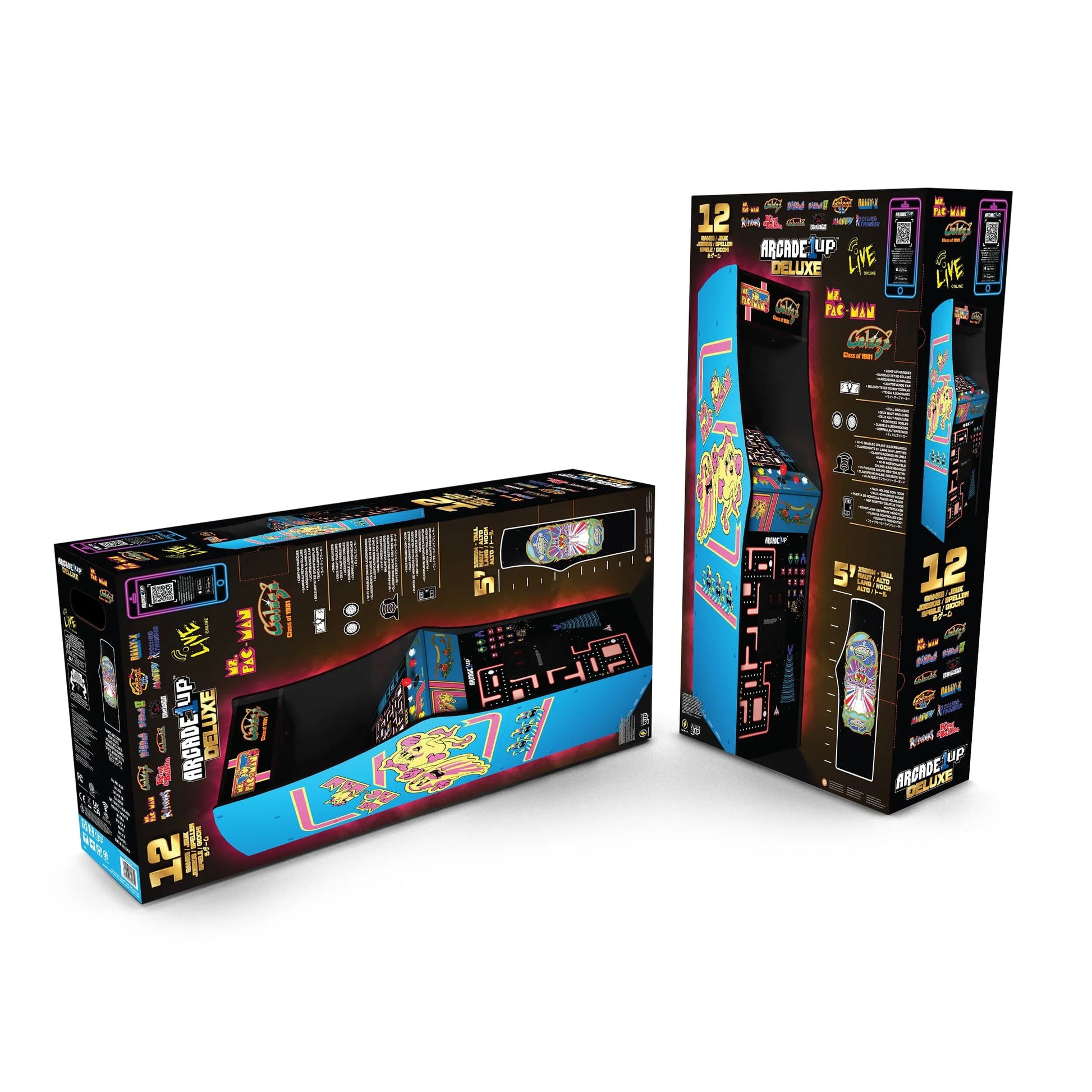 Ms. PAC-MAN & GALAGA Class of '81 Deluxe Arcade Game with WIFI, 12 Classic Games, and 17-Inch Screen