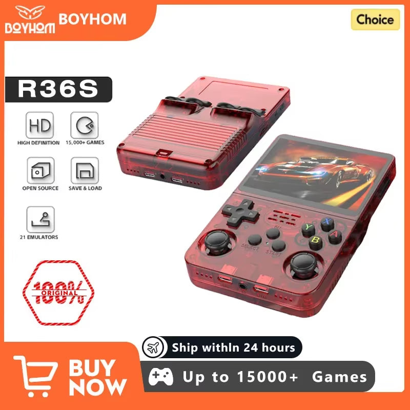 R36S Retro Gaming System: 256GB, 3.5" IPS, Portable