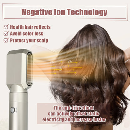 Hot Air Brush 5 in 1 Hair Dryer Brush Blow Dryer Brush Detachable Hair Dryer Styler Set Champagne