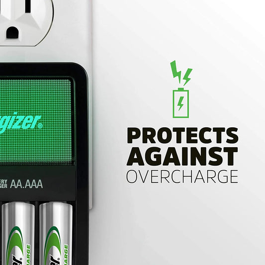 Rechargeable AA and AAA Battery Charger (Recharge Value) with 4 AA Nimh Rechargeable Batteries