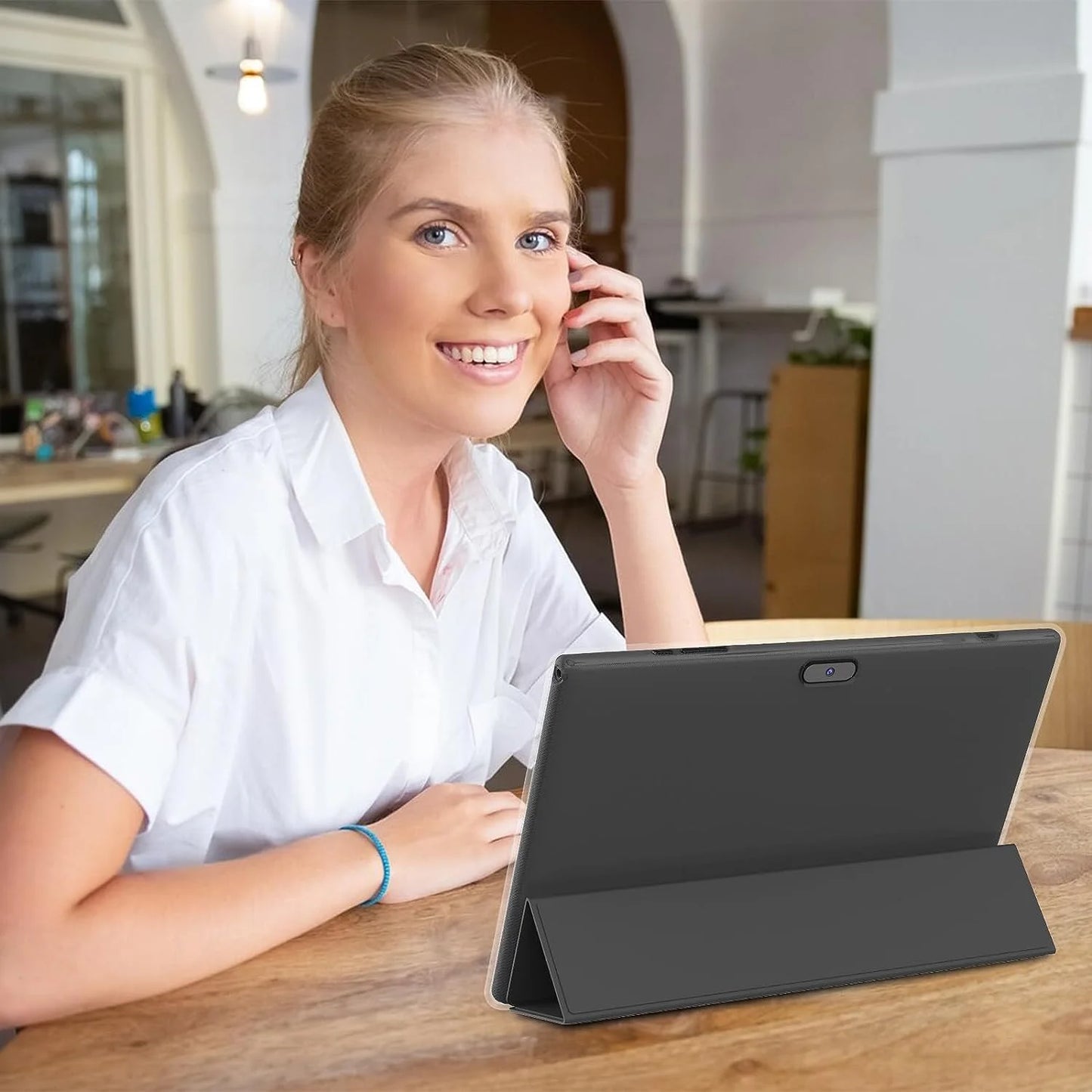 10.1 Inch Android 15 Tablet PC, 2025 Newest Tablet with Keyboard, 8GB+64GB Storage 1TB Expandable, Quad-Core Processor, 8MP Dual Camera, 6000Mah, Wifi, GPS, Bluetooth, 1280X800 IPS Full HD Display