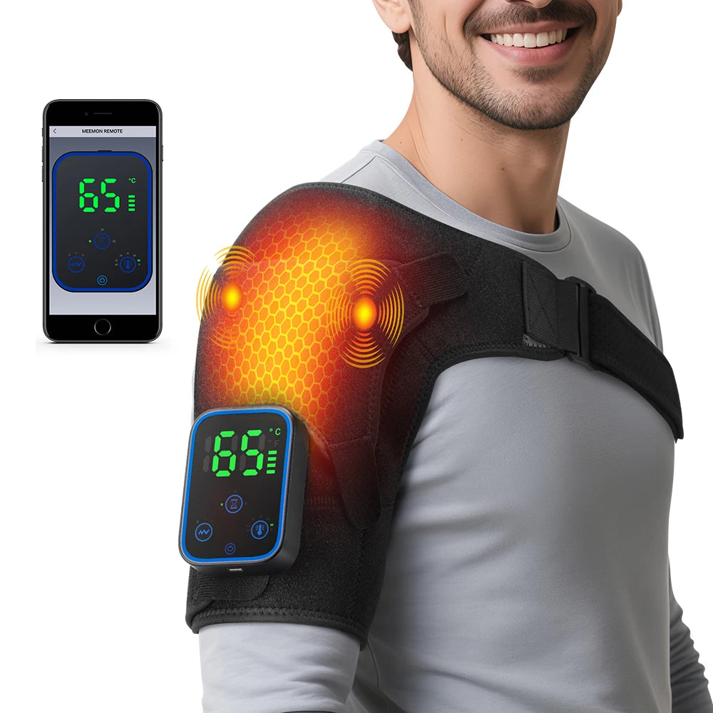Detachable Wireless APP Control Shoulder Pad Electric Heating Vibration Shoulder Massager Knee Brace Shoulder Massage Belt