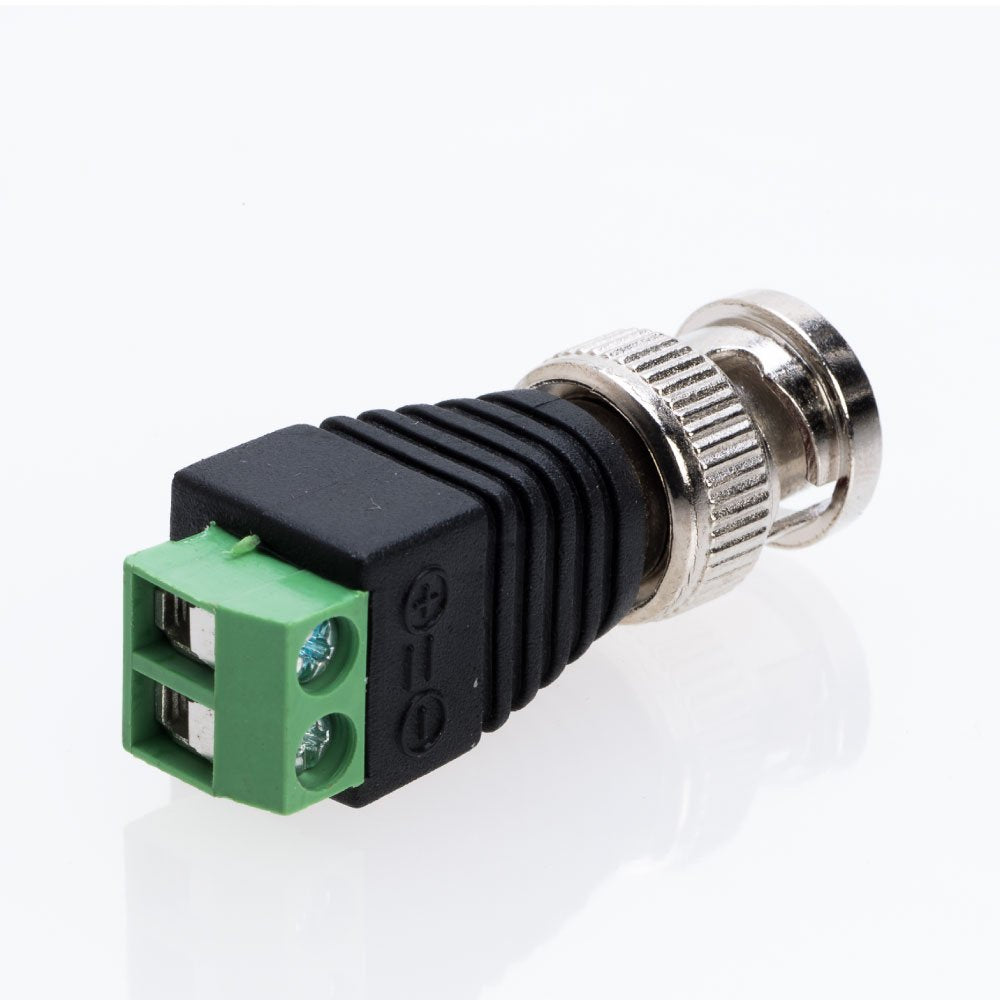 Cctv4Less BNC Male Balun Connector for Coax CAT5, CAT6, CAT7 to BNC Male and 2 Screw Camera Terminal Adapter - Reliable CCTV Surveillance Video Transmission (10)