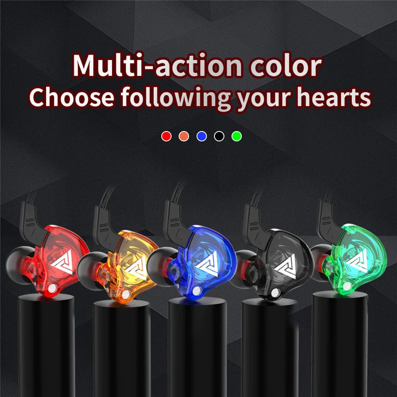 Original QKZ AK6 Copper Driver Hifi Wired Earphone 3.5MM Race Sport Headphone Bass Stereo Headset Music Earbuds in Ear with Mic