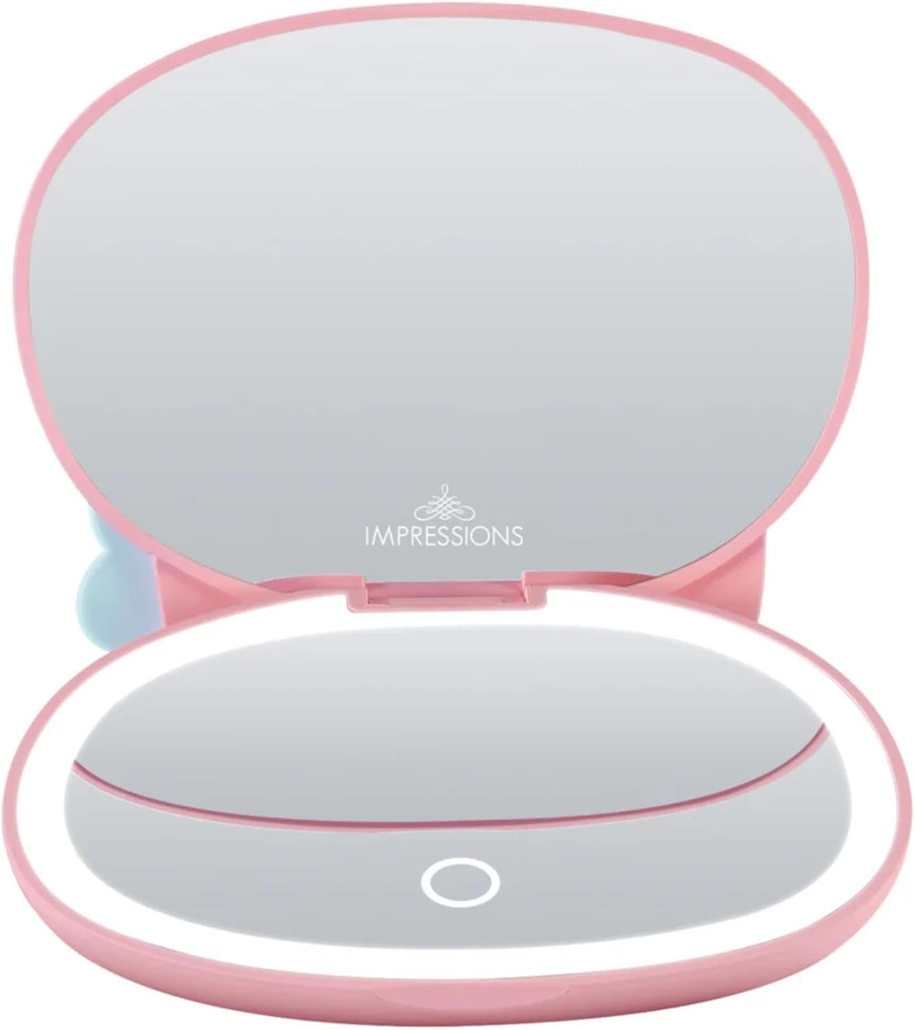 Impressions Vanity My Melody LED Compact Mirror for Purse, Travel Lighted Makeup Mirror with 3X Magnification, Adjustable Brightness, Soft Touch Sensor Button, and My Melody Figural Shaped Design