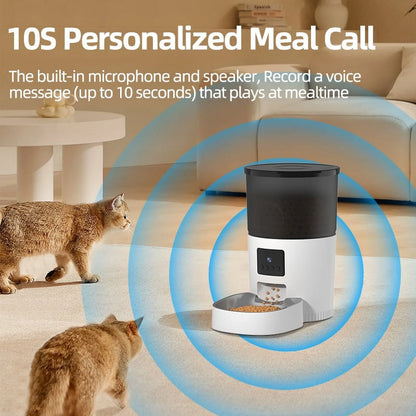 3L Automatic Cat Feeder with Camera Video Cat Food Dispenser Pet Smart Voice Recorder Remote Control Auto Feeder for Cat Dog