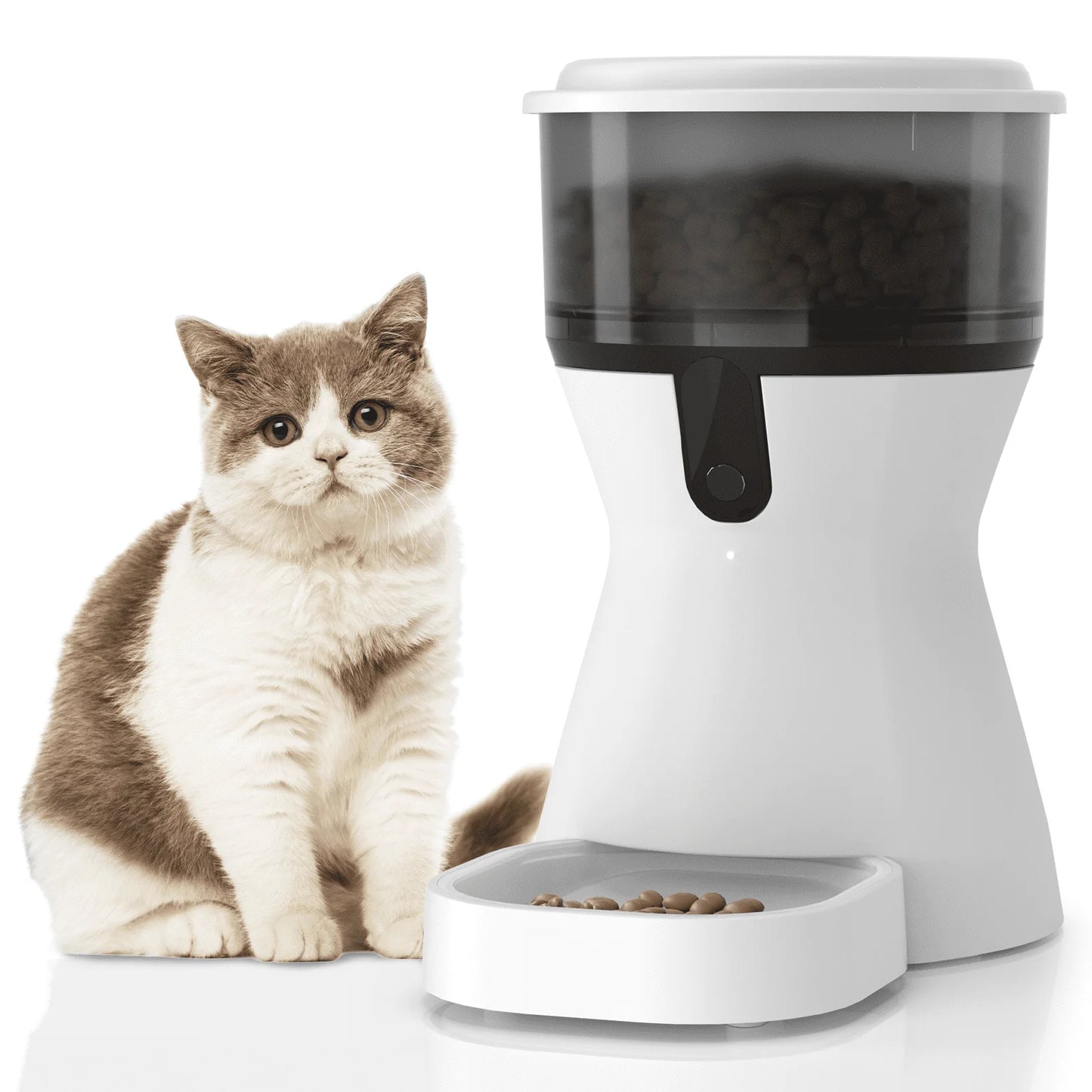 Automatic Cat Feeders 2.4G Wifi, Automatic Dog Food Dispenser, Timed Pet Feeder with 10S Dining Voice Record, 20 Cups/4L Smart Pet Feeder, Auto Pet Feeder for Cats and Small Dogs