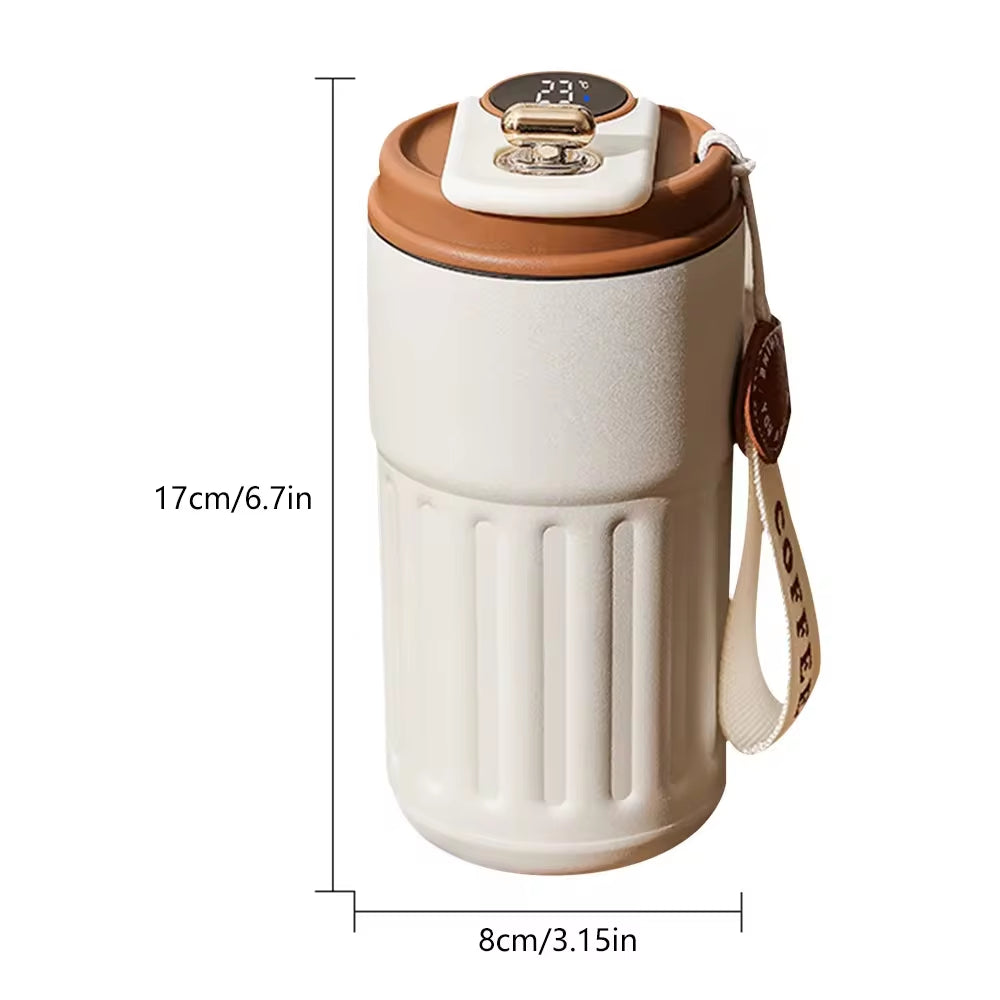 Smart Thermos with LED Temperature Display: 316 Stainless Steel Portable Vacuum Cup