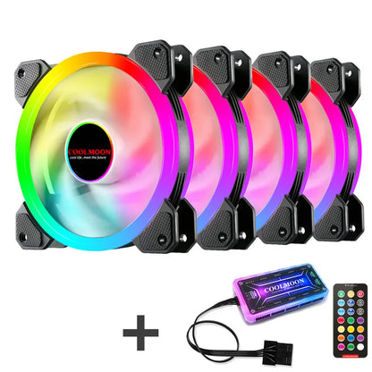 Computer Case PC Cooling Fan RGB Adjust LED 120Mm Quiet + IR Remote New Computer Cooler Cooling RGB Case Fan for CPU