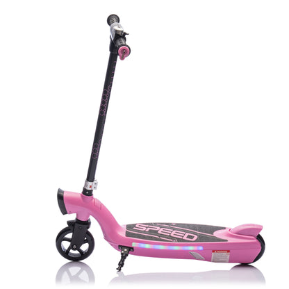 Kids Electric Scooter - 5.59-6.84 MPH, LED Lights, Rear Brake, Kickstand, Ages 6+
