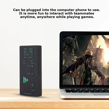 External Sound Card Portable Voice Changer Live Broadcast Sound Card for Mobile Phone PC (English Version) Audio Sound Card