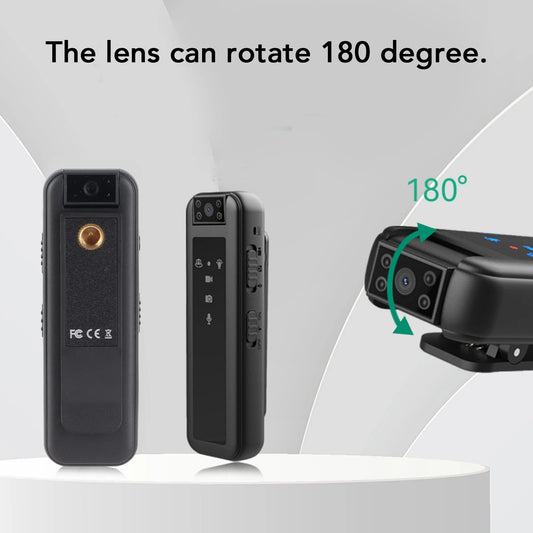 1080P Camera Video Recorder Wearable Video Camera with LED Indicator Light Clip Clip Camera Video Camera