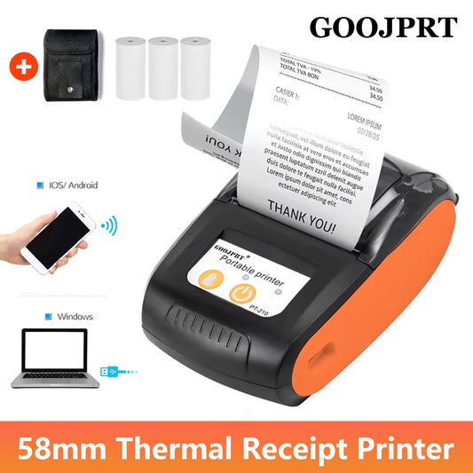 58Mm Mini Portable Thermal Printer Bluetooth Ticket Bill Receipt POS Printer for Business for Ios/Android Mobile Phone