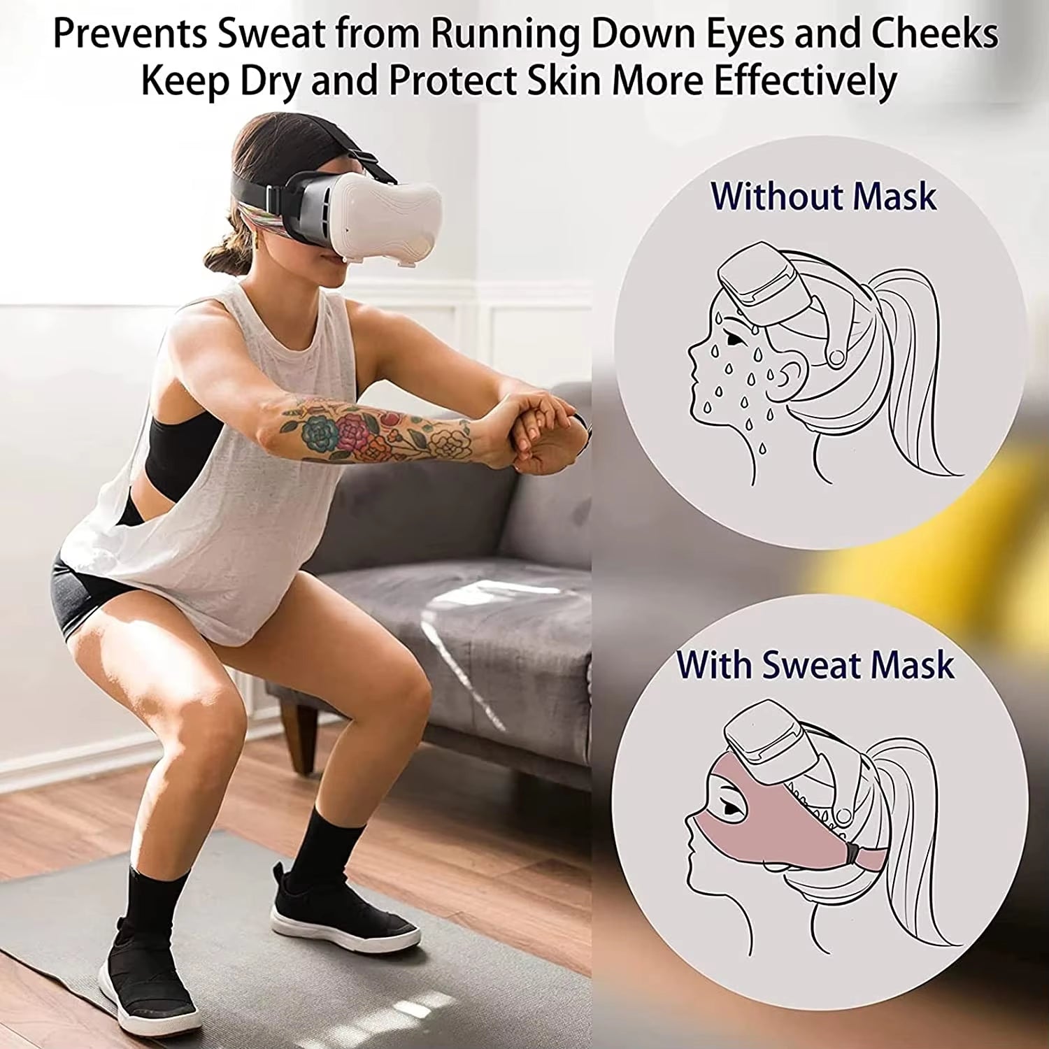Eye Mask for Meta Oculus Quest 2 Sweat Band VR Glasses Cover Breathable Virtual Reality Headset for Quest 2 Accessories